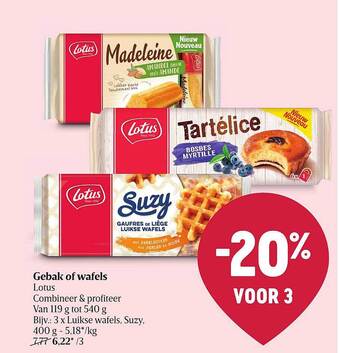 Delhaize Gebak of wafels lotus aanbieding