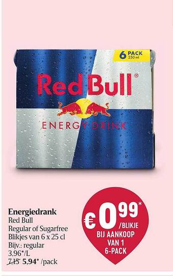 Delhaize Energiedrank red bull aanbieding