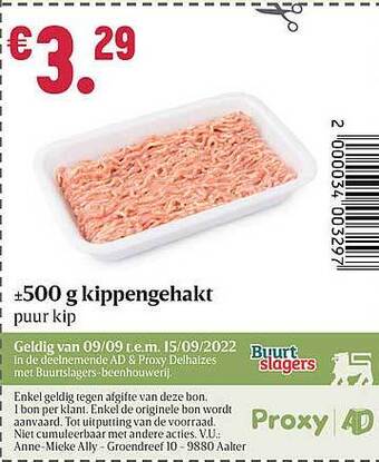Buurtslagers Kippengehakt aanbieding