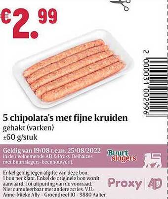 Chipolata's met fijne kruiden