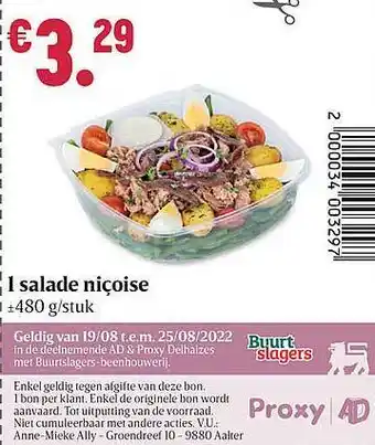 Buurtslagers Salade niçoise aanbieding