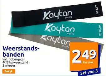 Action Kaytan Sports Weerstands-banden 4-15 kg Set van 3 aanbieding