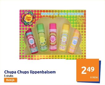 Action Chupa Chups Lippenbalsem 5 stuks aanbieding