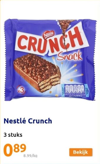 Action Nestle Crunch 3 stuks aanbieding