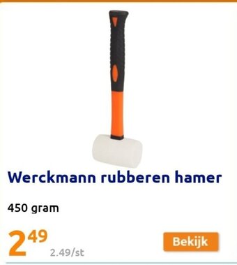 Action Werckmann rubberen hamer 450 gram aanbieding