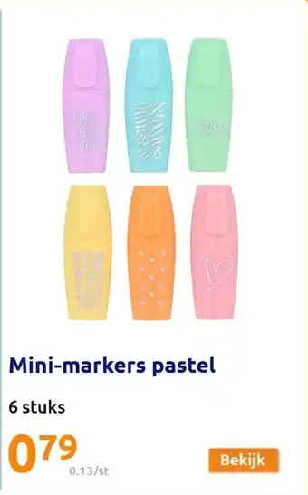 Mini-markers pastel 6 stuks