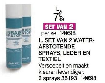 Damart Set van 2 waterafstotende sprays, leder en textiel aanbieding