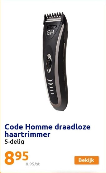 Action Code Homme draadloze haartrimmer 5-delig aanbieding