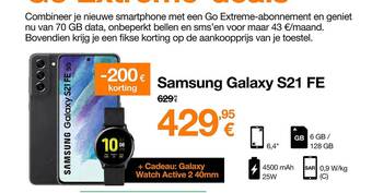 Orange Samsung galaxy s21 fe aanbieding
