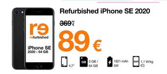 Orange Refurbished iphone se 2020 aanbieding