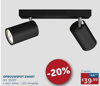 Zelfbouwmarkt Opbouwspot zwart aanbieding