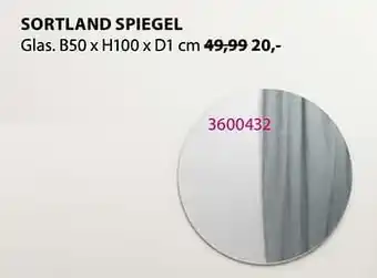 Sortland spiegel B50 x H100 x D1 cm