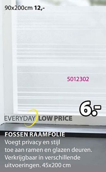 Jysk Fossen raamfolie 45x200 cm aanbieding