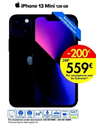 Carrefour iPhone 13 mini 128GB aanbieding