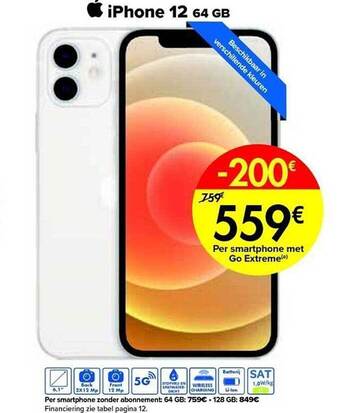 Carrefour Iphone 12 64 gb aanbieding