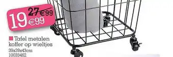 Yess Tafel metalen koffer op wieltjes aanbieding