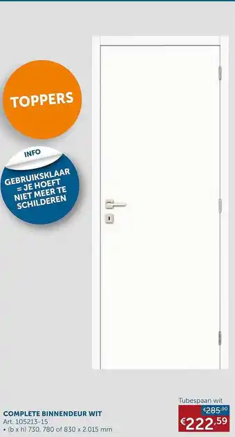 Zelfbouwmarkt Complete binnendeur wit aanbieding