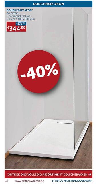 Zelfbouwmarkt Douchebak aanbieding