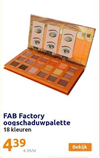 Action Fab factory oogschaduwpalette aanbieding