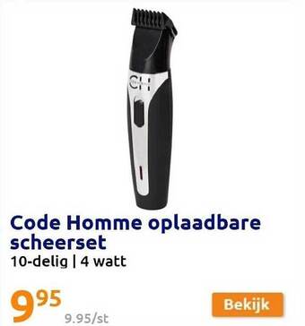 Action Code homme oplaadbare scheerset aanbieding