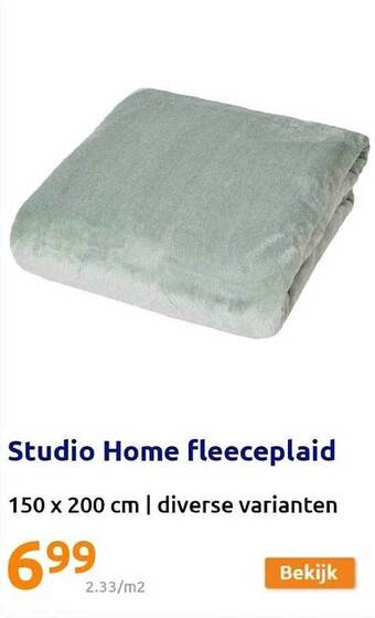 Action Studio home fleeceplaid aanbieding