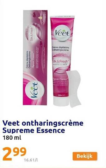 Action Veet ontharingscrème supreme essence aanbieding