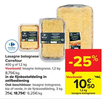 Carrefour Market Lasagne bolognese Carrefour 1,2 kg aanbieding