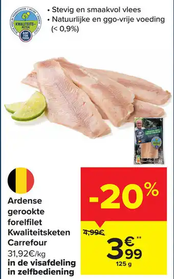 Carrefour Market Ardense Gerookte Forelfilet Kwaliteitsketen, 125 g aanbieding