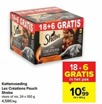 Carrefour Kattenvoeding les créations pouch sheba aanbieding