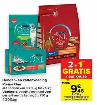 Carrefour Voeding met rund voor gesteriliseerde katten aanbieding