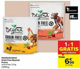 Carrefour Hondenbrokken grain free beyond purina aanbieding