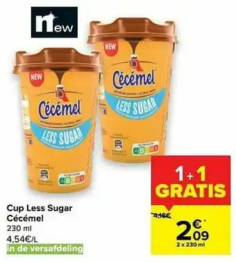 Carrefour Cup less sugar cécémel aanbieding