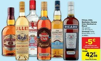 Carrefour Pastis ricard 45% aanbieding