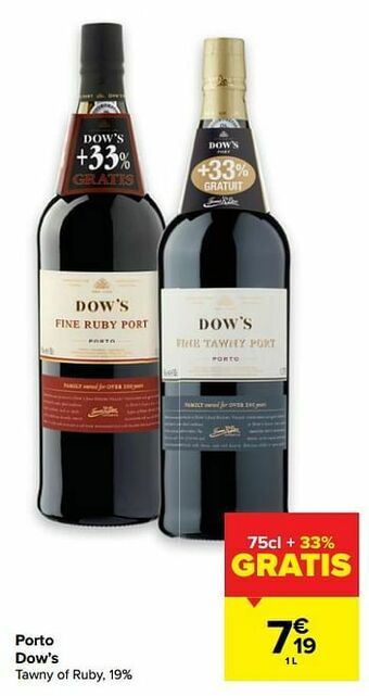 Carrefour Porto dow`s tawny of ruby aanbieding