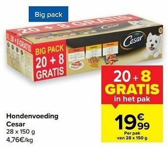 Carrefour Hondenvoeding cesar aanbieding