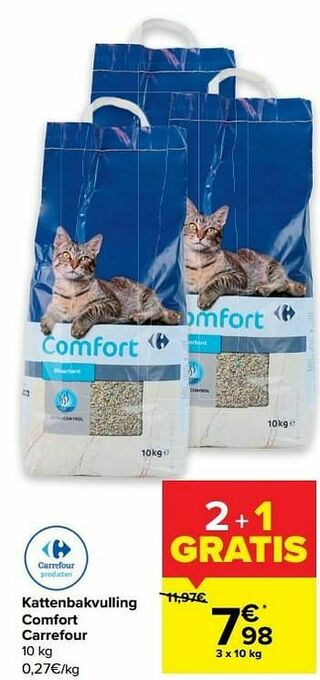 Carrefour Kattenbakvulling comfort carrefour aanbieding