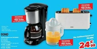 Carrefour Domo elektro koffiezetapparaat do1065k aanbieding