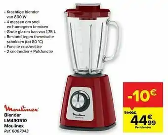 Carrefour Blender lm430510 moulinex aanbieding