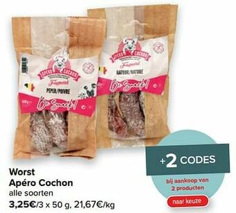 Carrefour Worst apéro cochon aanbieding