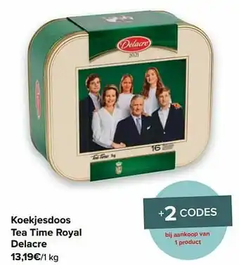 Carrefour Koekjesdoos tea time royal delacre aanbieding