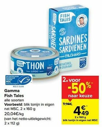 Carrefour Blik tonijn in eigen nat msc aanbieding
