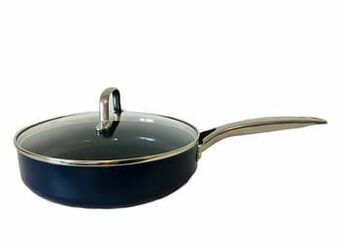 Makro Best of TV Sauteerpan met deksel Blue diamond Ø 24 cm blauw/zilver aanbieding