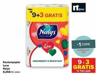 Carrefour Keukenpapier love nalys aanbieding