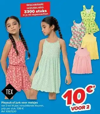 Carrefour Playsuit of jurk voor meisjes aanbieding