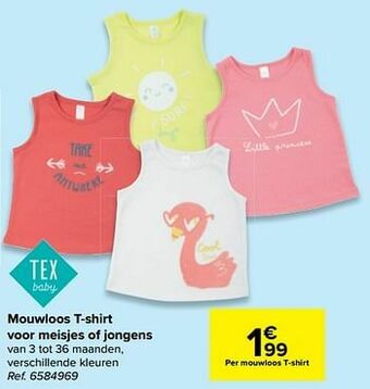 Carrefour Mouwloos t-shirt voor meisjes of jongens aanbieding