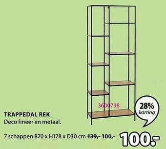 Jysk Trappedal rek 7 schappen aanbieding