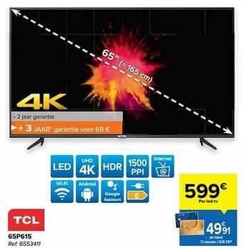 Carrefour Tcl 65p615 aanbieding
