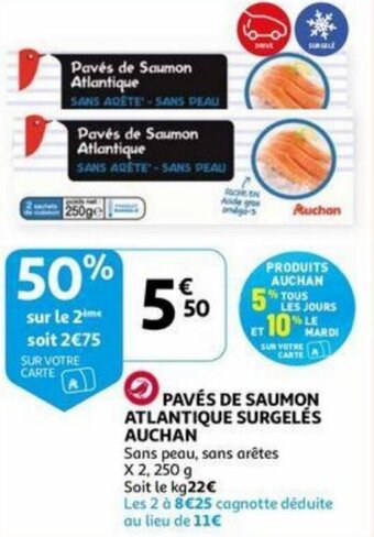 Auchan Paves De Saumon Atlantique Surgeles Auchan aanbieding