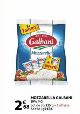 Auchan Mozzarella Galbani aanbieding