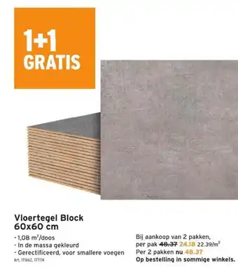 GAMMA Vloertegel Block 60x60cm aanbieding